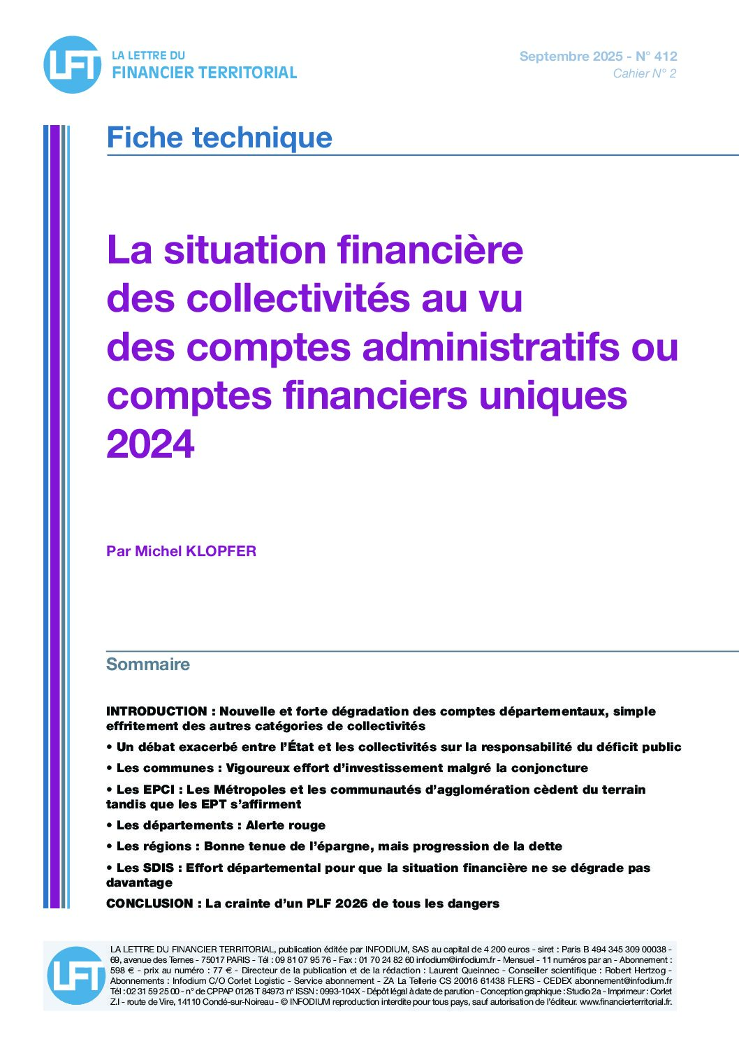 Fiche technique LFT 412 A